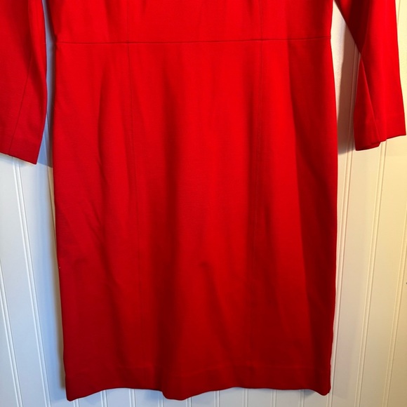 J. Crew Women’s Classic Red Sheath Dress 3/4 Sleeve Size 4 - Picture 3 of 10